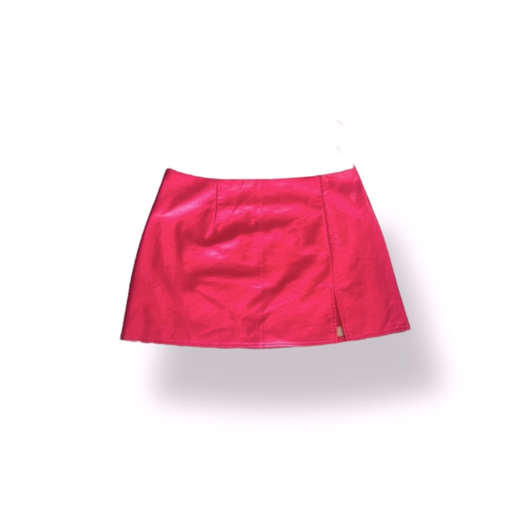 🩷𝐍𝐖𝐎𝐓 𝐊𝐋𝐄𝐒𝐈𝐒 Barbie Pink Faux leather Mini Skirt